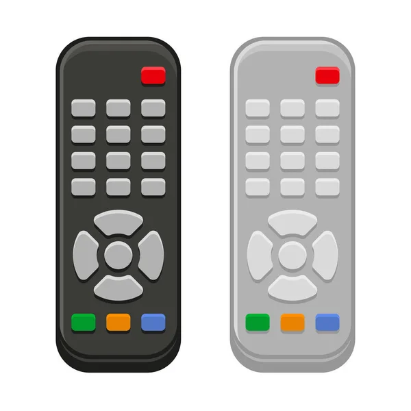 Control remoto de TV en blanco y negro. Vector — Vector de stock