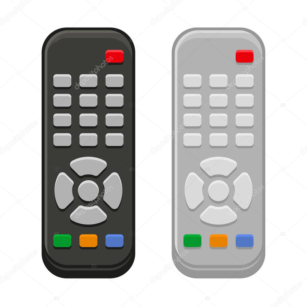 TV Remote Control in Black and White Design. Vector