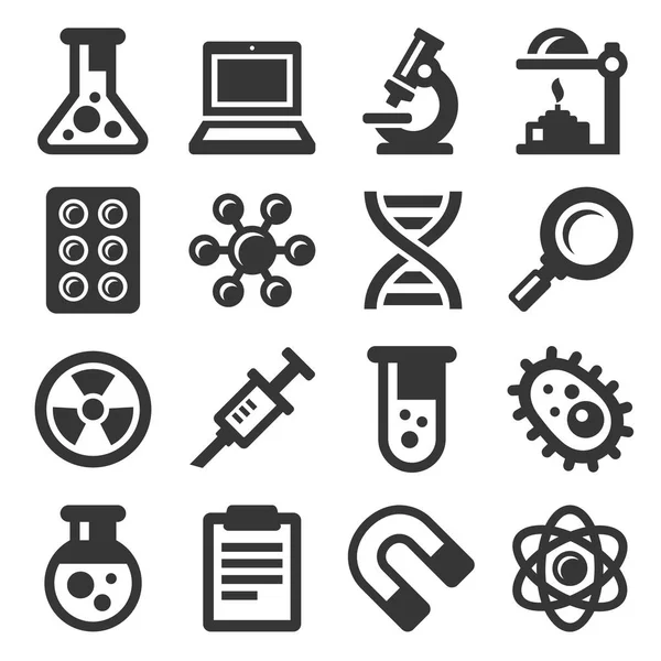 Science Icons Set auf weißem Hintergrund. Vektor — Stockvektor