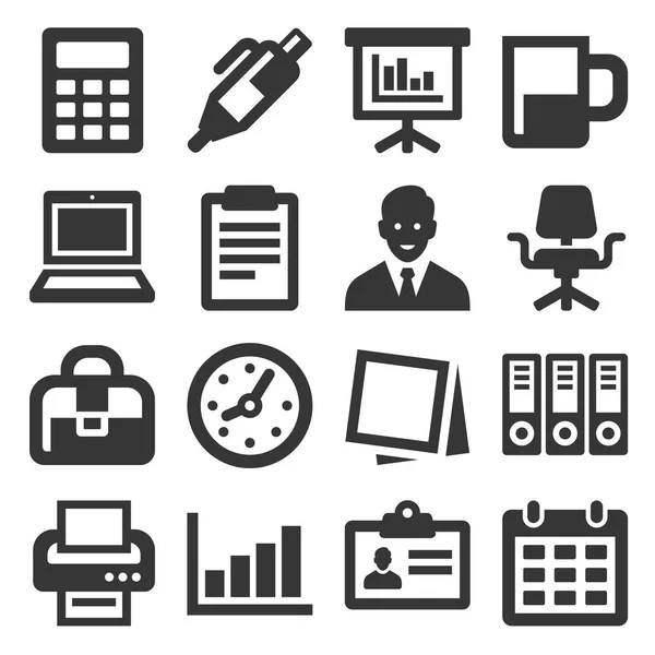 Office Supplies Icons Set op witte achtergrond. Vector — Stockvector