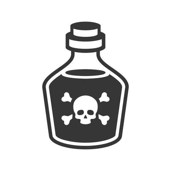 Icono de botella de envenenamiento de vidrio sobre fondo blanco. Vector — Archivo Imágenes Vectoriales