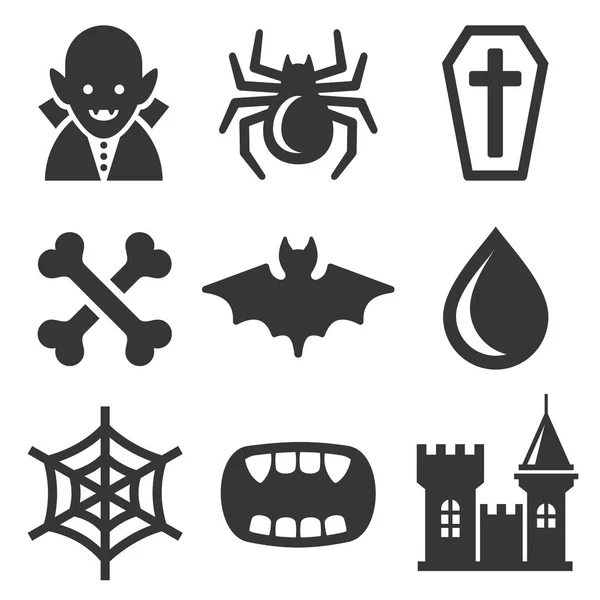 Iconos de vampiros ambientados en fondo blanco. Vector — Vector de stock