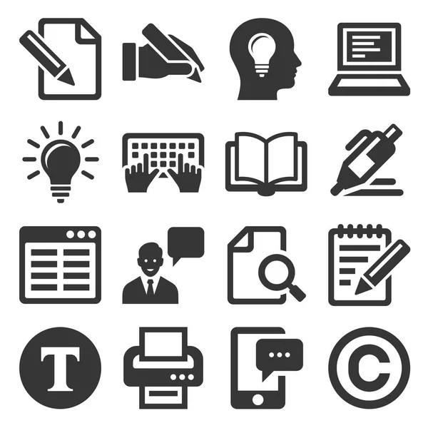 Copywriting Icons Set su sfondo bianco. Vettore — Vettoriale Stock