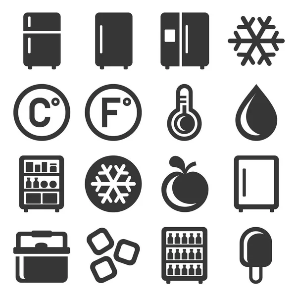 Kühlschrank-Symbole auf weißem Hintergrund. Vektor — Stockvektor