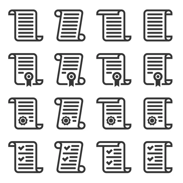 Contract Icons Set on White Background. Vector — Stock Vector