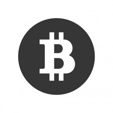 Bitcoin işareti. Blockchain güvenli cryptocurrency dayalı. Vektör