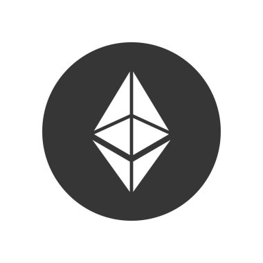 Ethereum para işareti. Kripto para birimi simgesi. Vektör