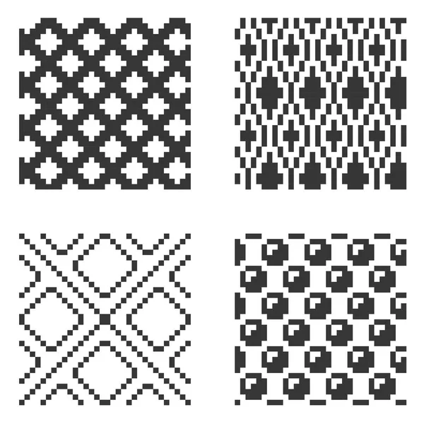 Ensemble de motifs sans couture Pixel. Vecteur — Image vectorielle