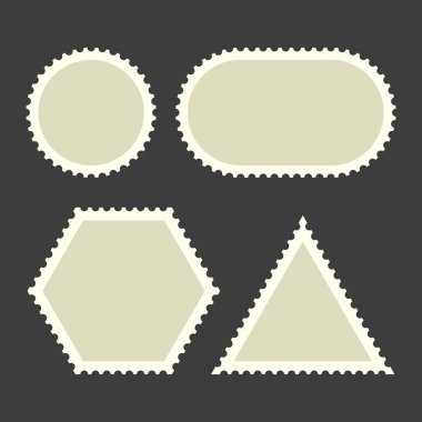 Karanlık Arkaplanda Boş Posta Damgaları. Vektör