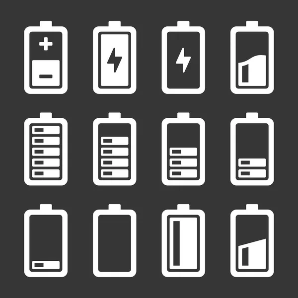 Batterij pictogrammen instellen — Stockvector