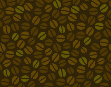 Kahve çekirdekleri seamless modeli. Vektör arka plan