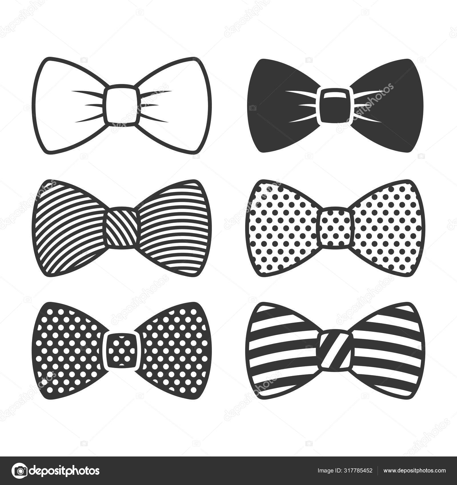 Iconos de pajarita establecidos sobre fondo blanco. Vector Vector de stock  #317785452 de ©in8finity, image size:1600x1700