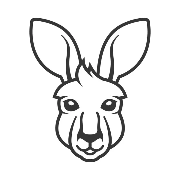 Icône de tête de kangourou. Logo sur fond blanc. Vecteur — Image vectorielle