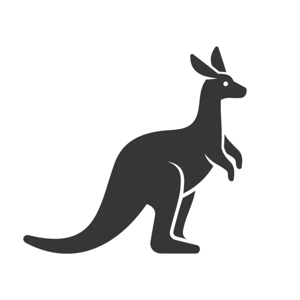 Ícone canguru. Logotipo em fundo branco. Vetor — Vetor de Stock