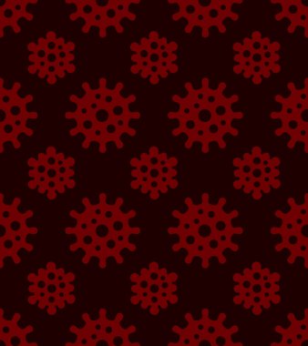 Karanlık Arkaplanda Koronavirüs Kusursuz Düzen. Vektör