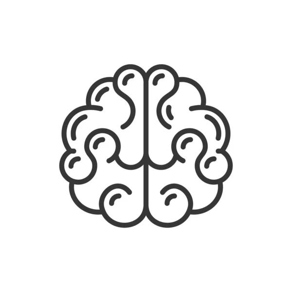 Ikon Otak di White Background. Vektor Gaya Garis - Stok Vektor