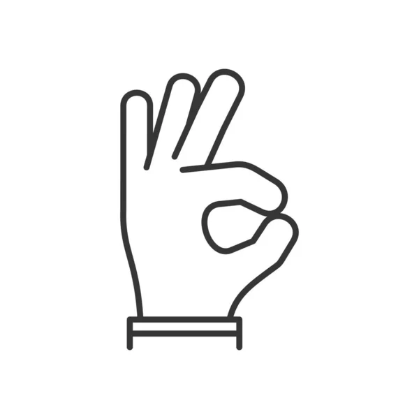 Bien, firma sobre fondo blanco. Ok Line Style Icon. Vector — Vector de stock