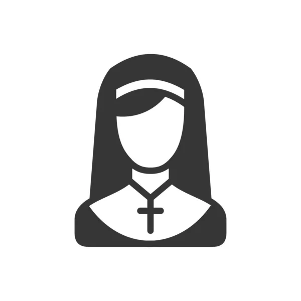 Nun Simple Icon on White Background. Vector — Stock Vector