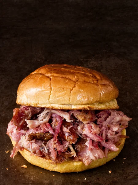 素朴なアメリカン ポーク サンドイッチ — ストック写真