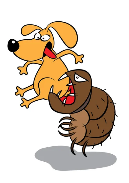 Animale domestico cane infestazione delle pulci attacco — Vettoriale Stock