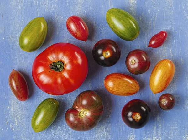 Rustikální heirloom rajčaty — Stock fotografie