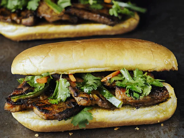 Rustik vietnamesisk bahn mi fläsk smörgås — Stockfoto