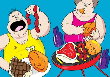 komik Barbekü partisi domuz dışarı çizgi film