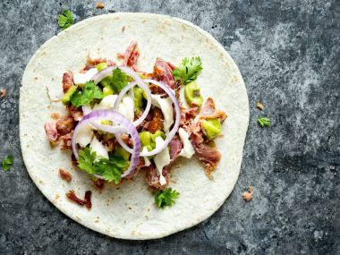 rustik Meksikalı Amerikan çekti domuz tacos