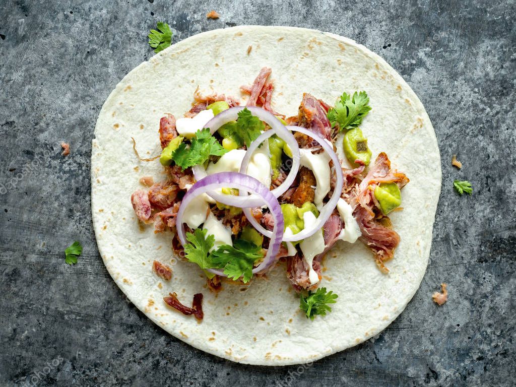 rustic mexican american pulled pork tacos