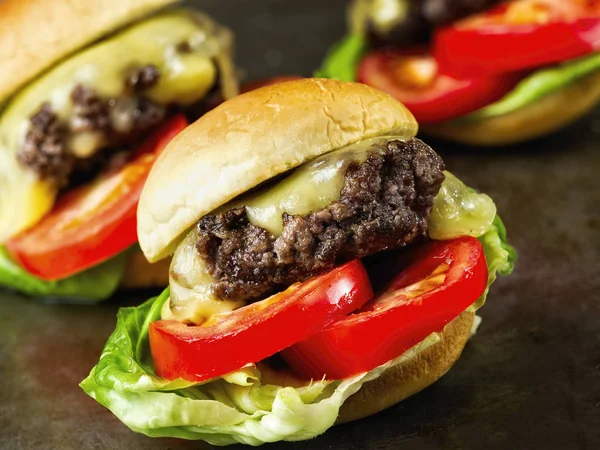 Rustieke Amerikaanse schuifregelaar mini broodje hamburger — Stockfoto