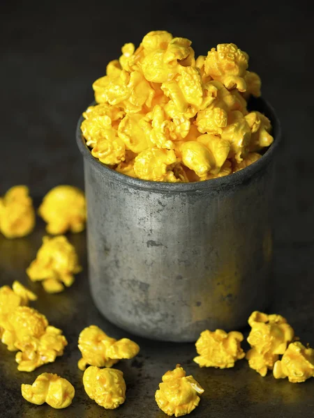 Rustic golden cheese popcorn — Stock Photo, Image