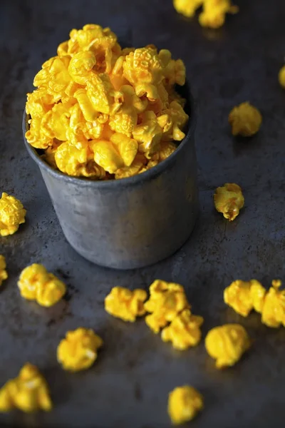 Rustic golden cheese popcorn — Stock Photo, Image