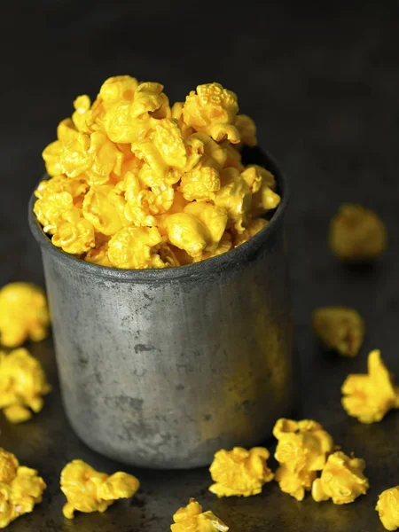 Rustic golden cheese popcorn — Stock Photo, Image