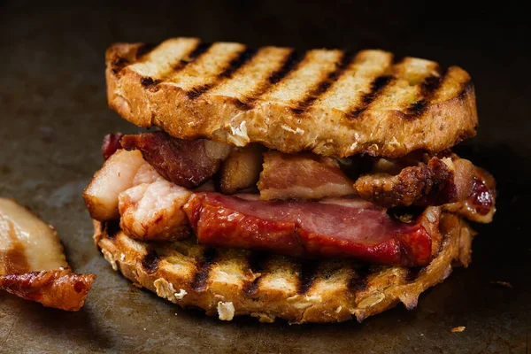 Inglés bacon butty sandwich — Foto de Stock