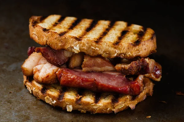 English bacon butty sandwich — 스톡 사진