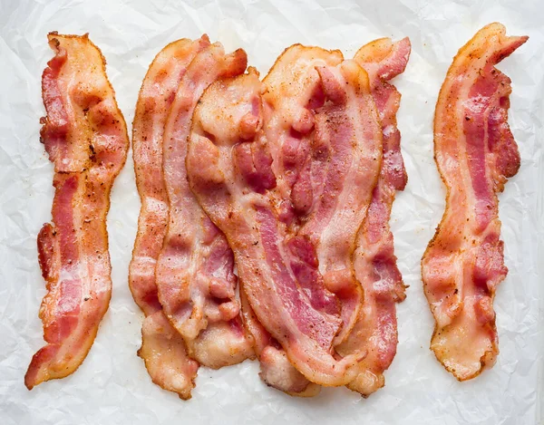 Gros Plan Des Éruptions Cutanées Bacon Frit — Photo