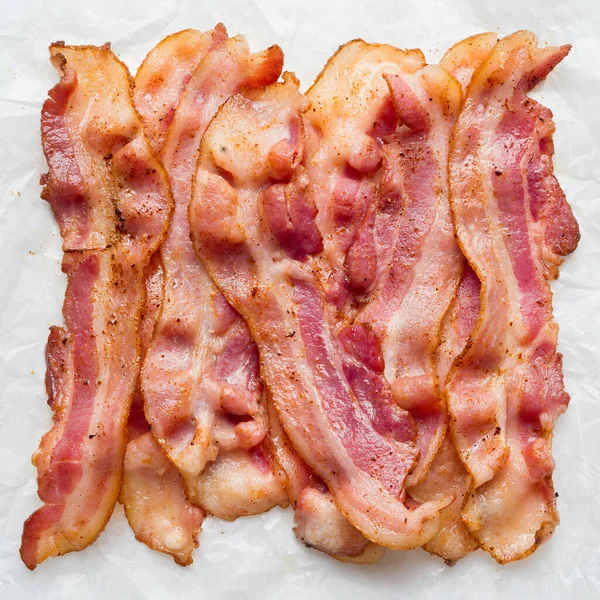 Close Van Gebakken Bacon Huiduitslag — Stockfoto