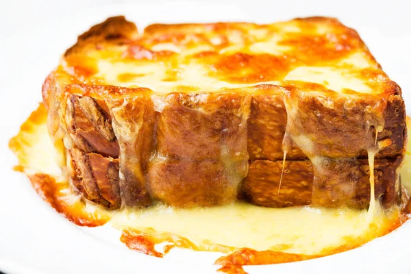 Nahaufnahme Von Rustikalem Amerikanischem Comfort Food Gegrilltem Käse Sandwich — Stockfoto