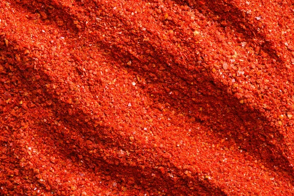 Närbild Röd Chili Pulver Krydda Mat Bakgrund — Stockfoto