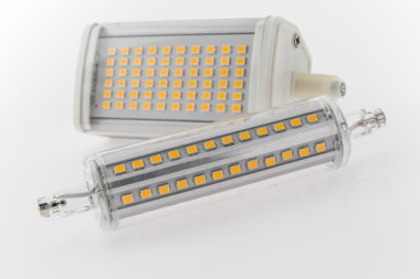 iki çeşitli Led ampul R7s, plastik ve cam