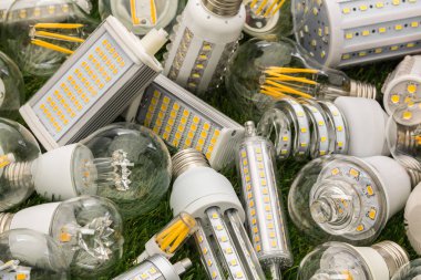 family of eco LED bulbs of various types  clipart