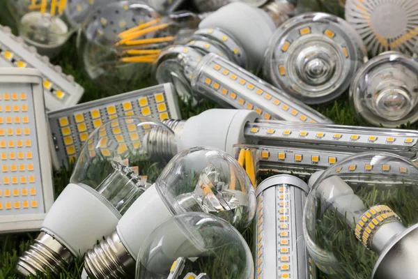 SMD and filaments of ecological and economical LED bulbs — Stock Photo, Image