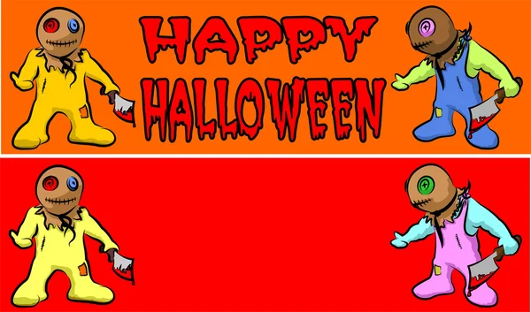 Halloween plakát s příšerami — Stockový vektor