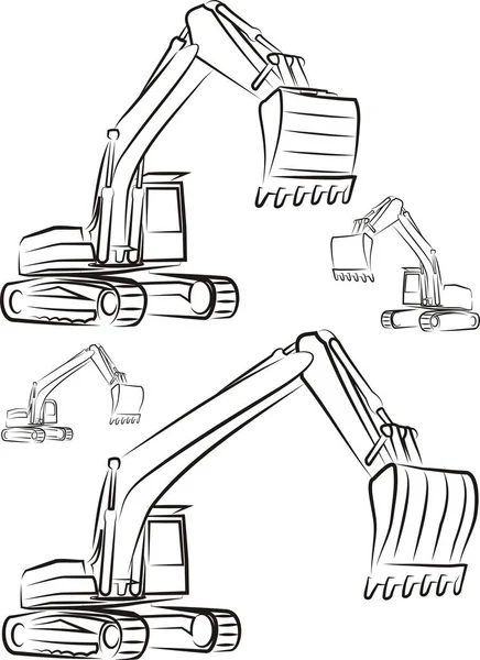 Kazı Makinesi Kazı Kazı Yıkım Için Ağır Sanayi Ekipmanları — Stok Vektör