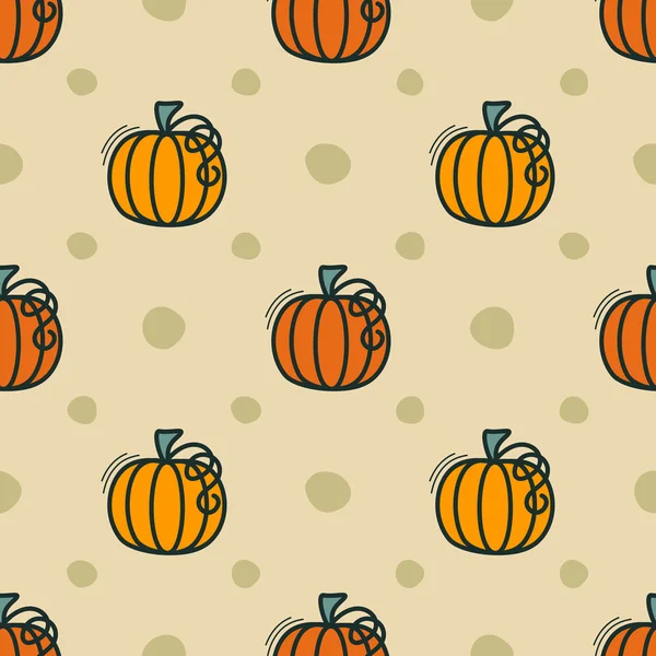 Vector seamless pattern with pumpkin — Stock Vector