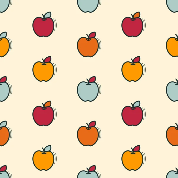 Vector seamless pattern with apples — Stock Vector