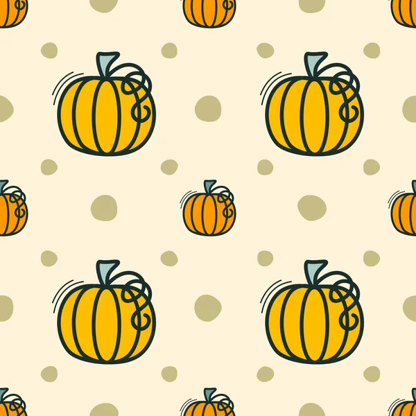 Vector seamless pattern with pumpkin — Stock Vector