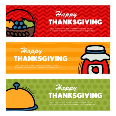 Mutlu Şükran günü. Üç afiş