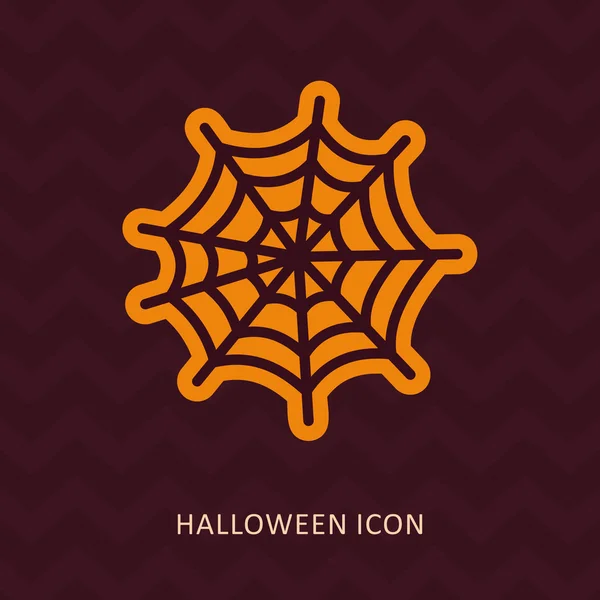 Spider web halloween vector silhouette icon — Stock Vector