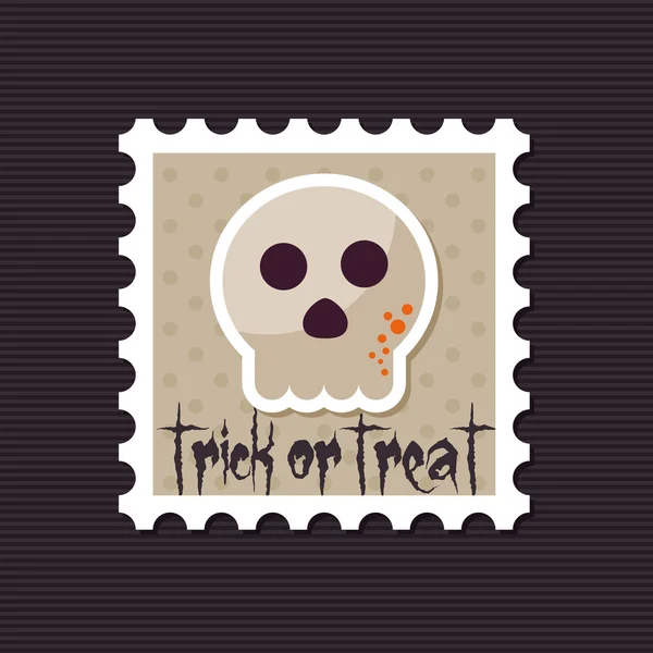 Timbro del cranio di Halloween — Vettoriale Stock